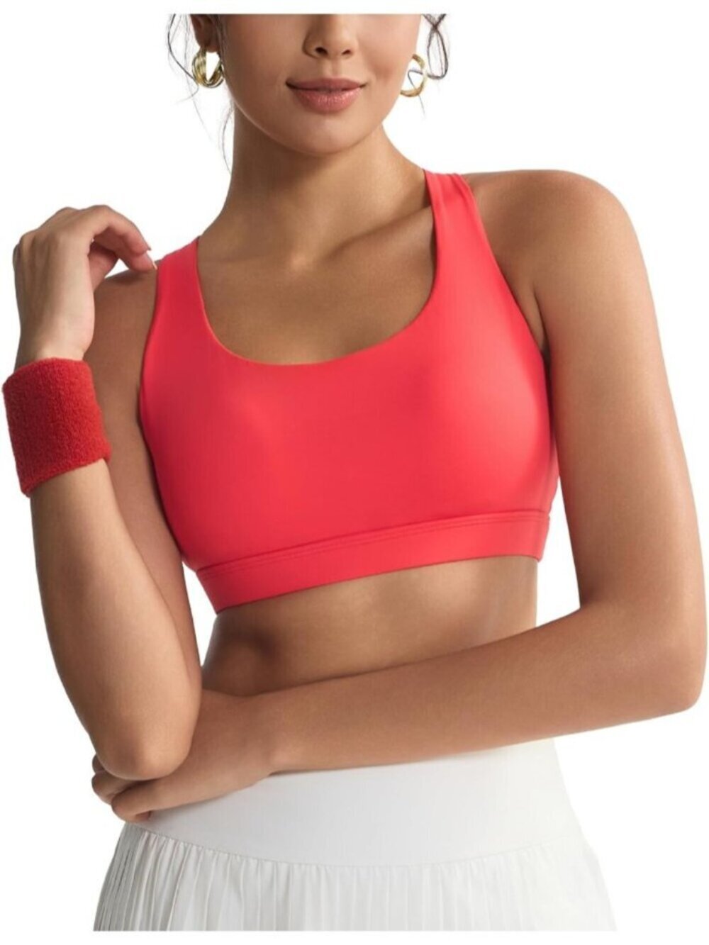 〽️Women's Red Sports Bras High Impact Cross Molded Back Cup Running Bra